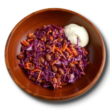 Салат из краснокочанной капусты с фасолью