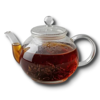 Чай чёрный в чайнике