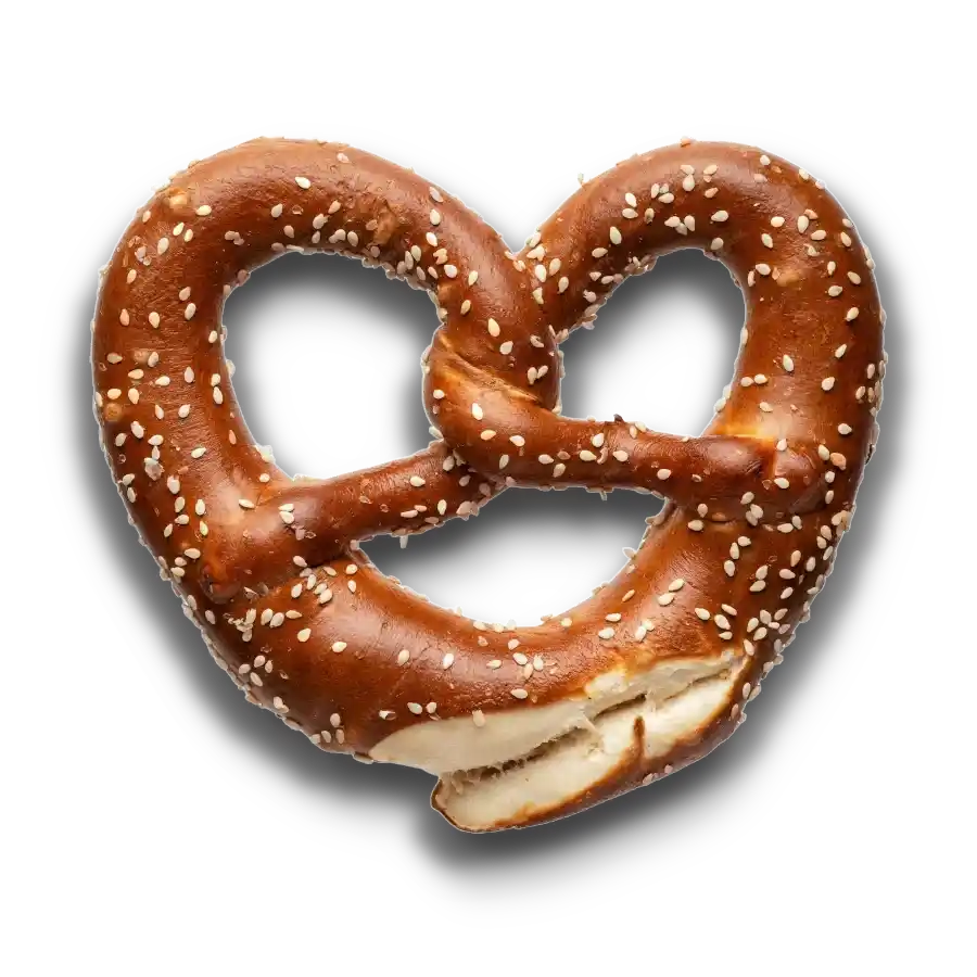 Свежеиспеченный крендель с золотистой корочкой